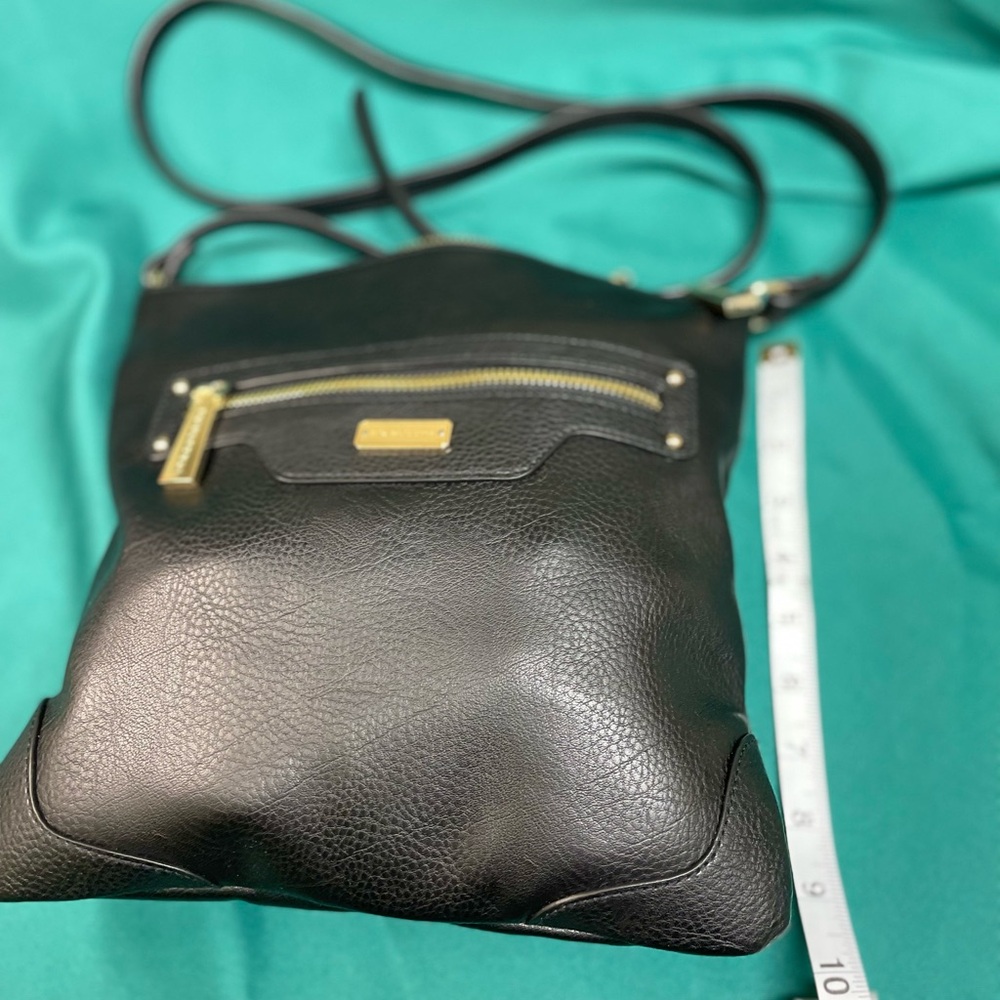 Big Buddha Black Crossbody Bag with Gold Details - Picture 5 of 13